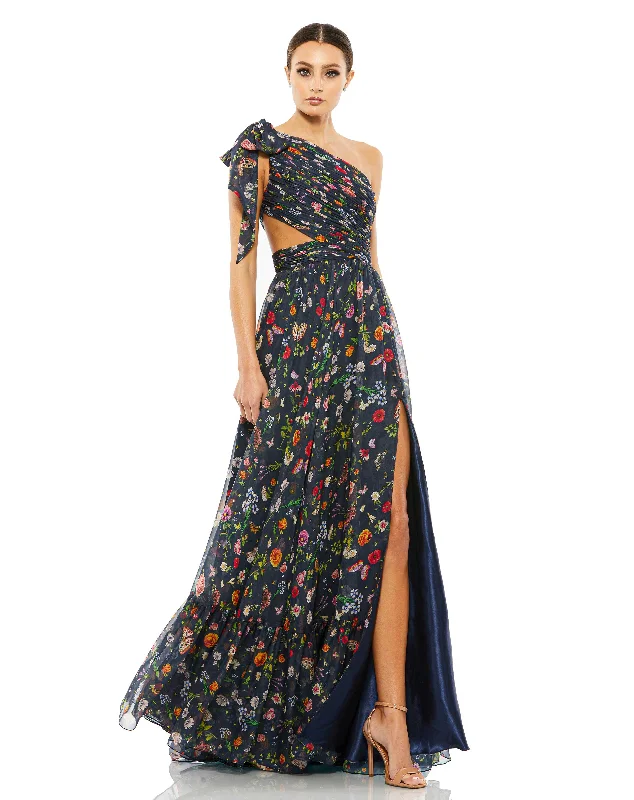 Mac Duggal 67938 Long Floral Print Formal Prom Dress