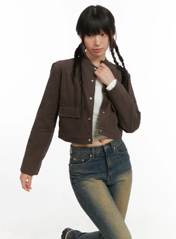 Solid Suede Crop Jacket CG419