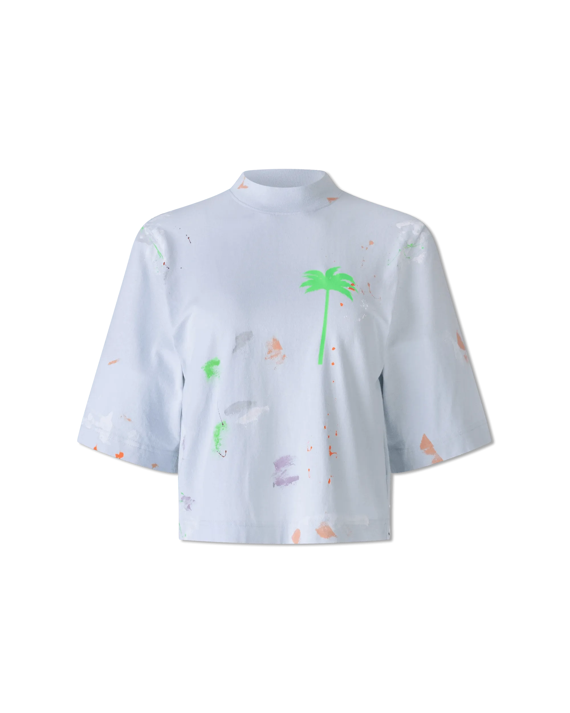 Splatter Painted Cropped T-Shirt