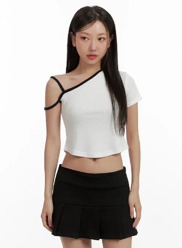 One-Shoulder Crop Tee CU407