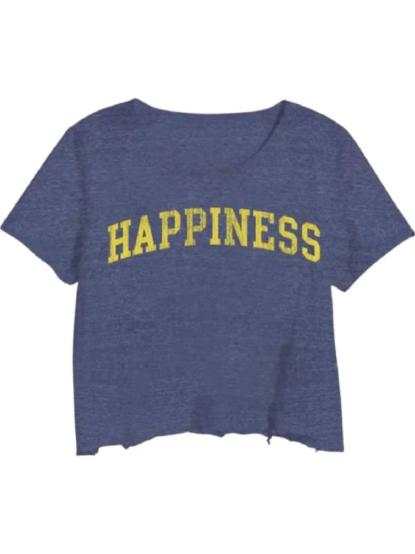 Women's Happiness Crop Tee In Blue