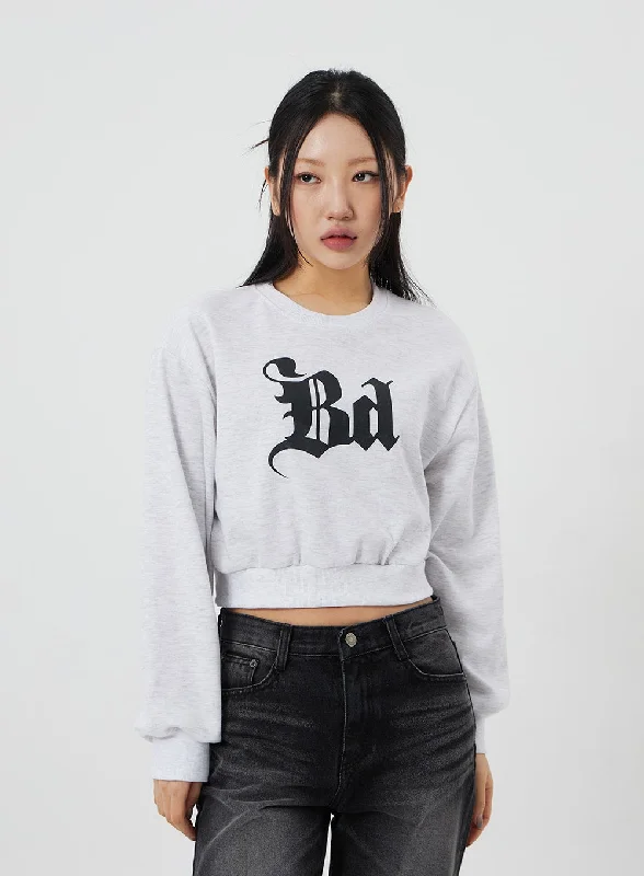 Graphic Cropped Sweatshirt CF327