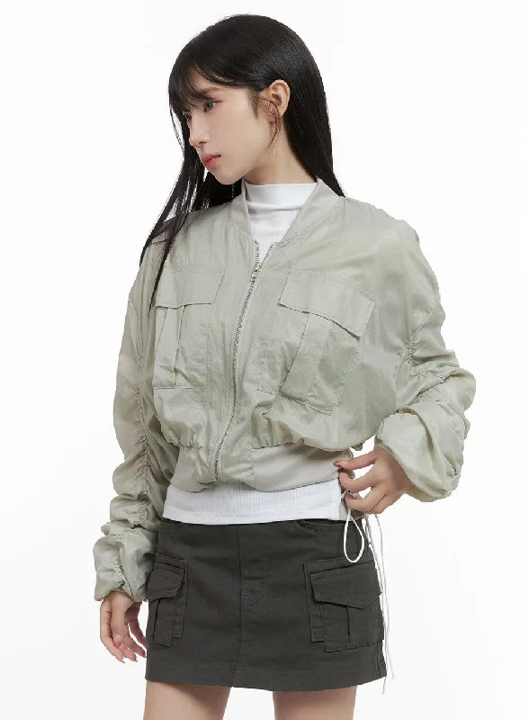 String Shirred Crop Jacket CS419