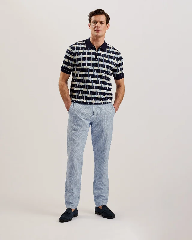 Heyes Striped Regular Trouser Pl-Blue