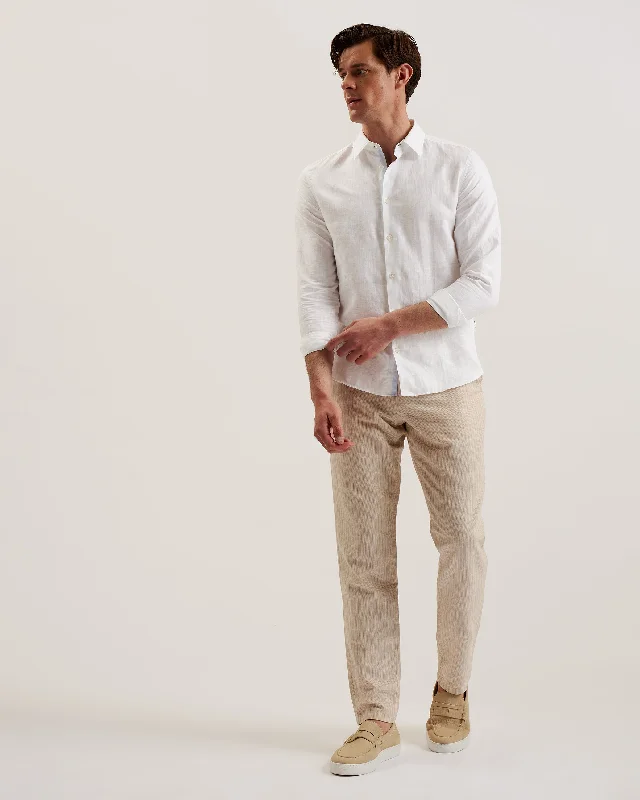 Romeos Ls Linen Shirt White