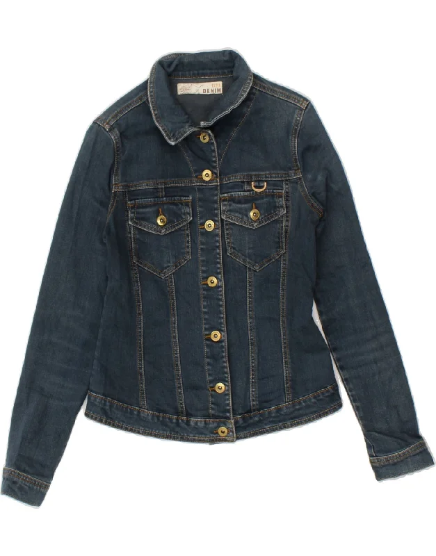 EXTYN Womens Denim Jacket UK 10 Small Navy Blue