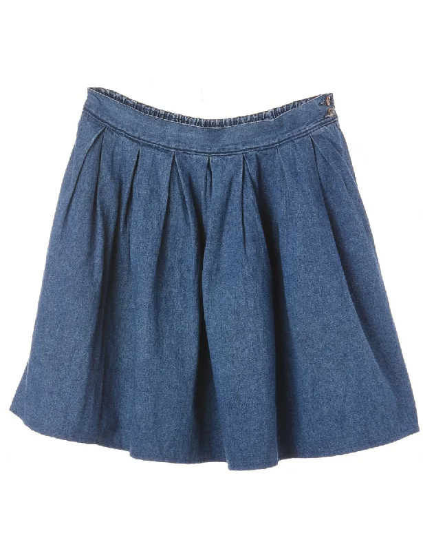 Label Short Denim Skirt