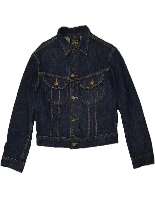 LEE Womens Denim Jacket UK 16 Large Navy Blue Cotton