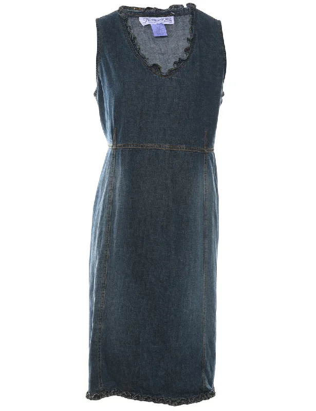 Medium Wash Denim Dress - L