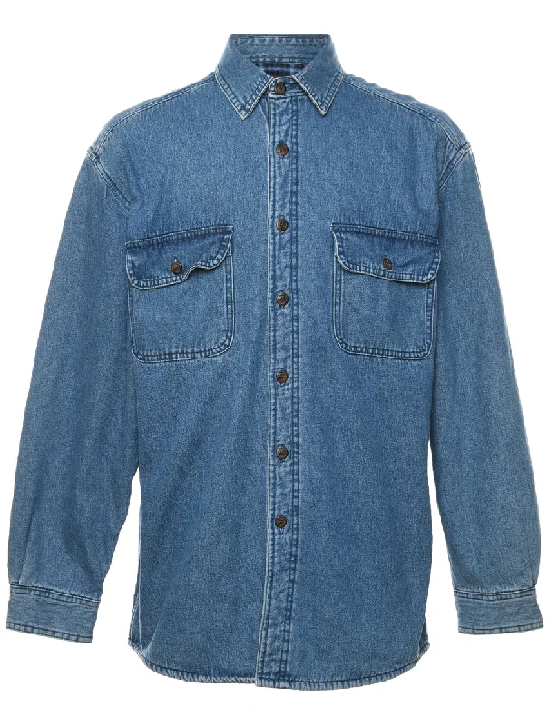 Medium Wash Denim Shirt - L