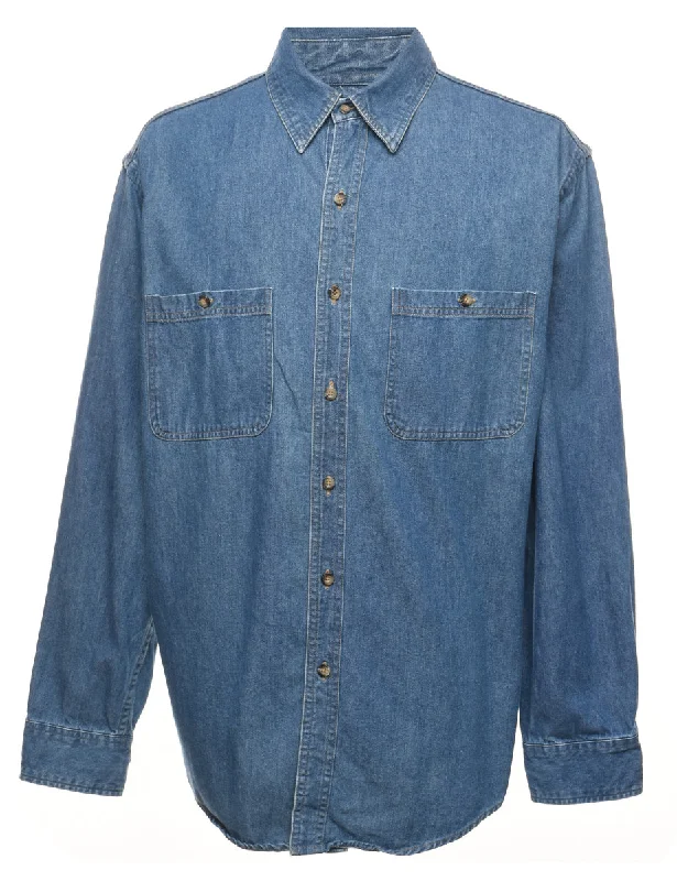 Medium Wash Denim Shirt - XL