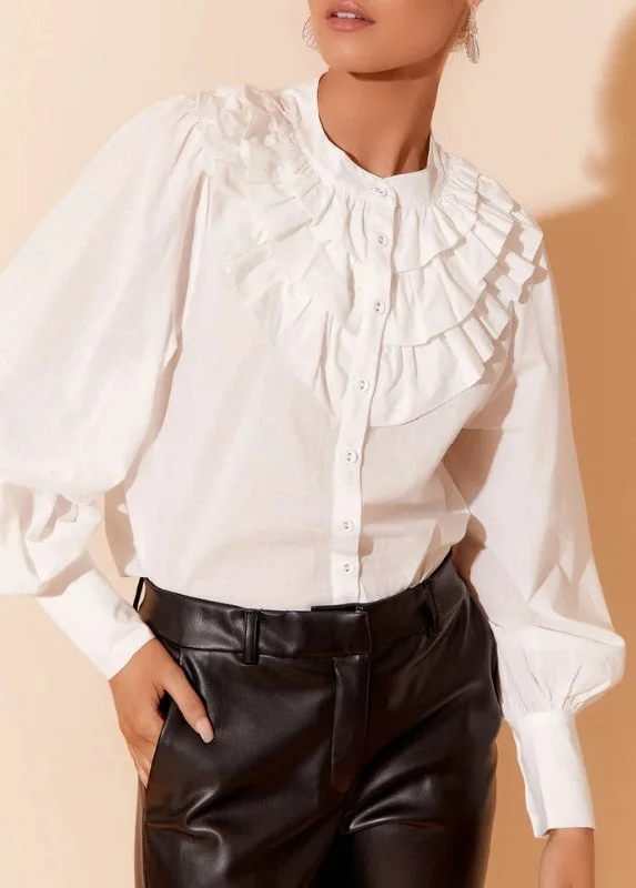 Lou voile frill shirt white