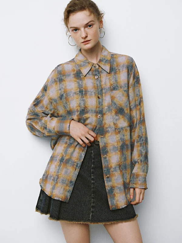 Plaid Loose Long Sleeve Shirts