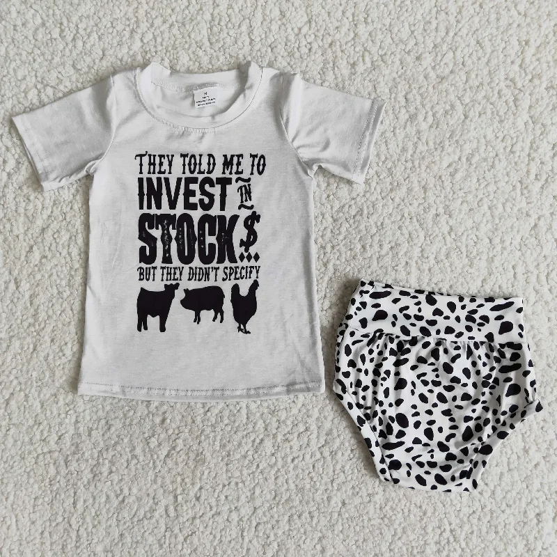 Farm animal T-shirt bummies set E2-5