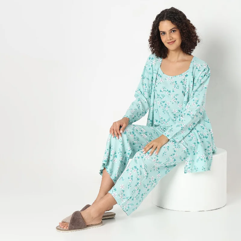 Regular Fit Tropical Sleepwear Lounge Shrug