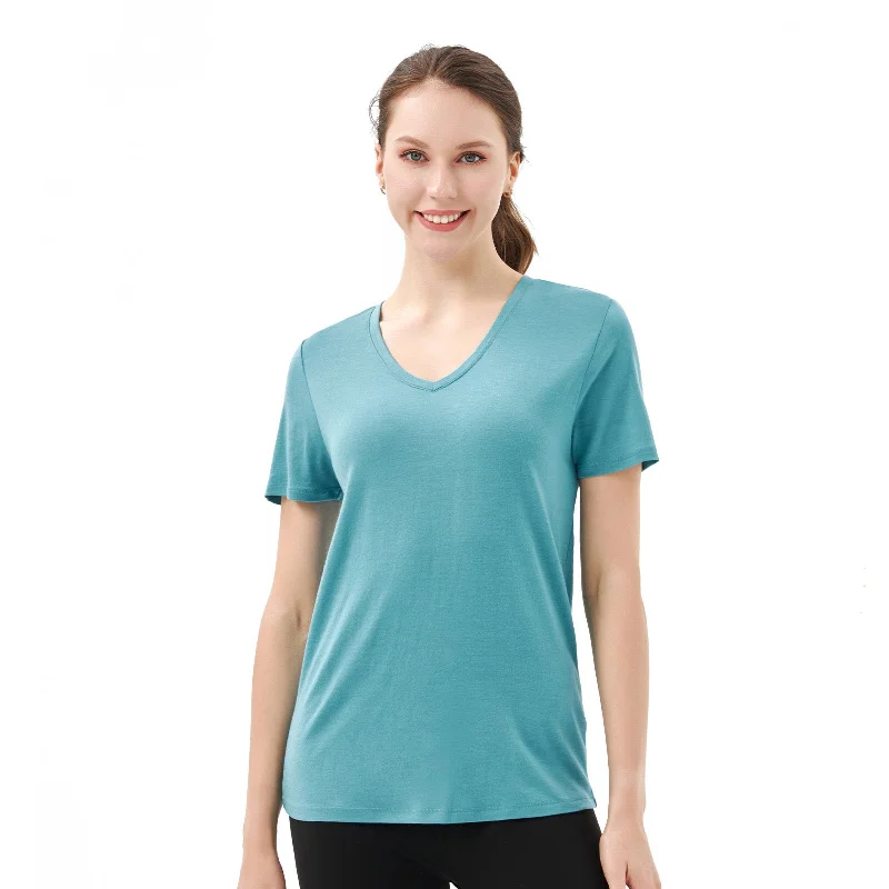 Women’s Merino 170g V-Neck  Short Sleeve T-Shirt  Teal